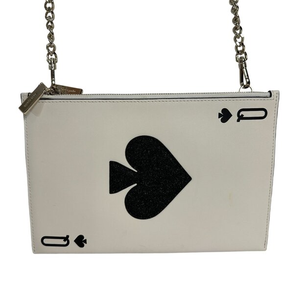 Kate Spade LUCKY DRAW Crossbody Bag Playing Card Queen of Spades Purse Like New - Picture 3 of 14